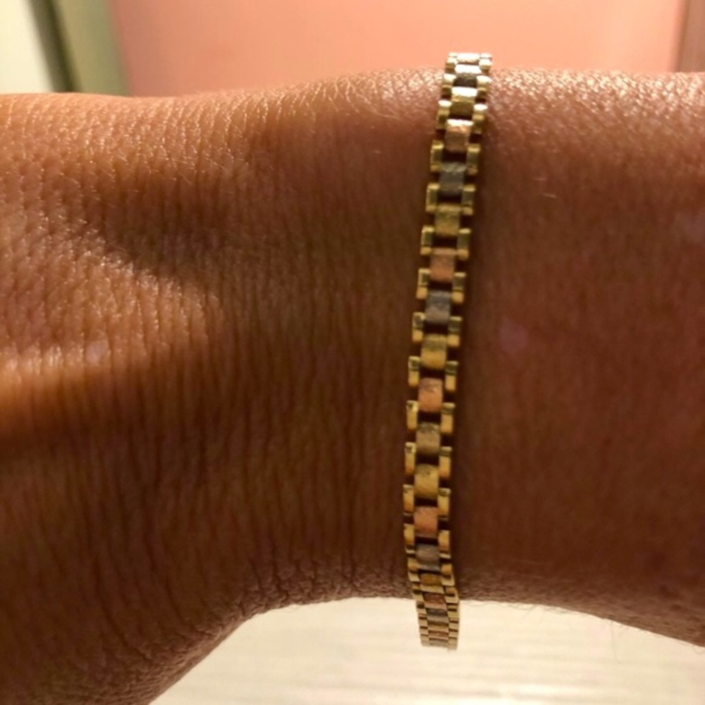 MINT 14k white, yellow and rose gold bracelet.